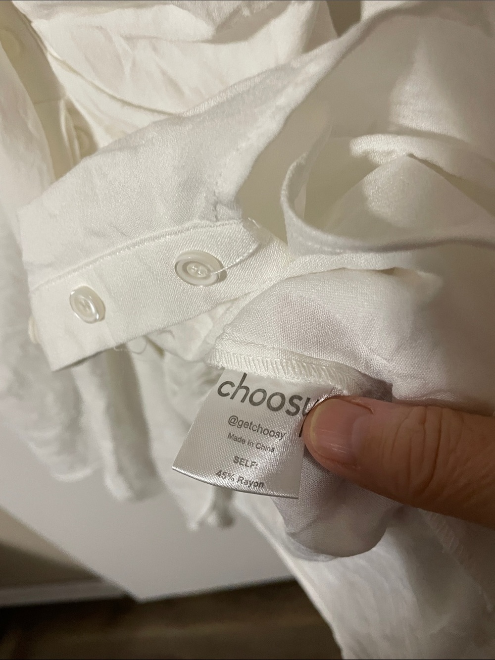 Choosy Cream Colour Long Sleeve Ruched Waistline Dress Size 4 - Picture 7 of 11